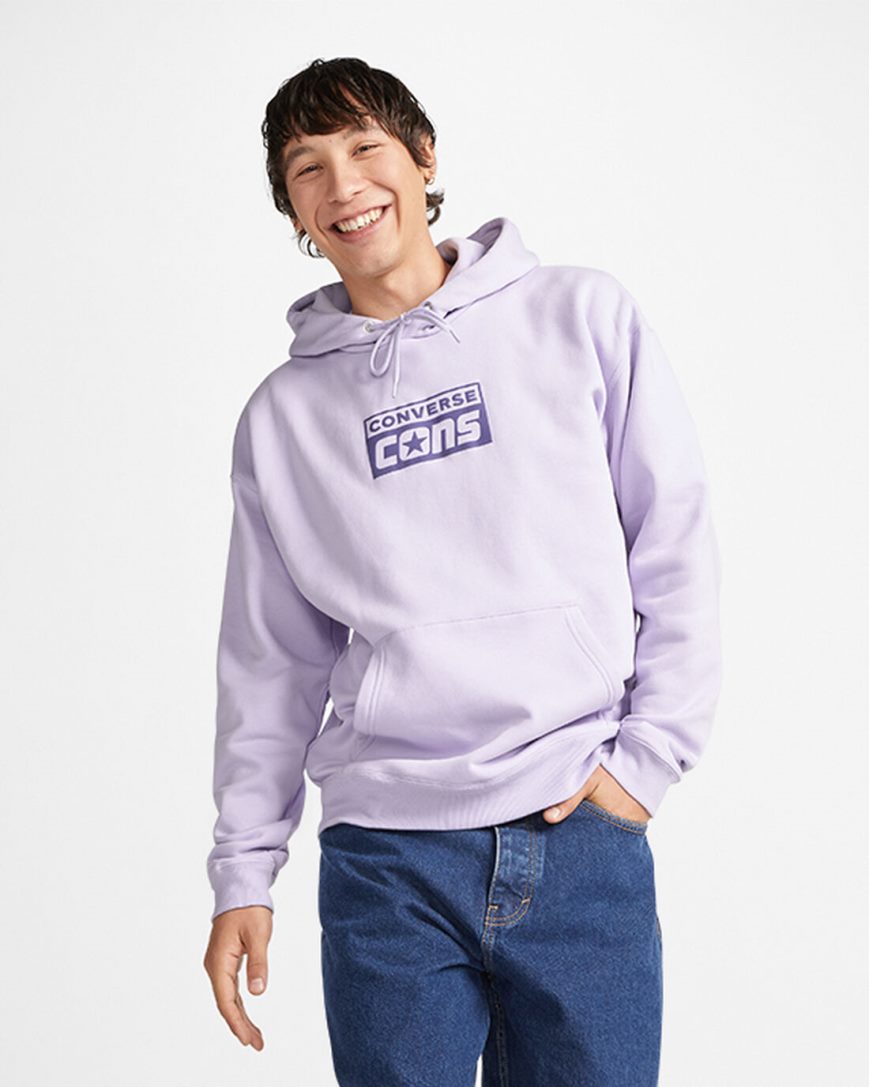 Moletom Com Capuz Converse CONS Fleece Pullover Masculino Roxo | PT R00T895